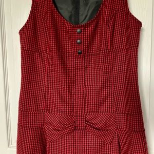 NWOT Zara wool-blend houndstooth pinafore dress